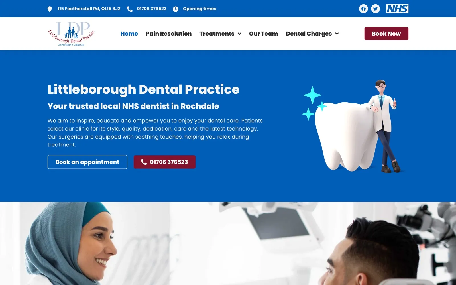 Littleborough Dental Practice website homepage
