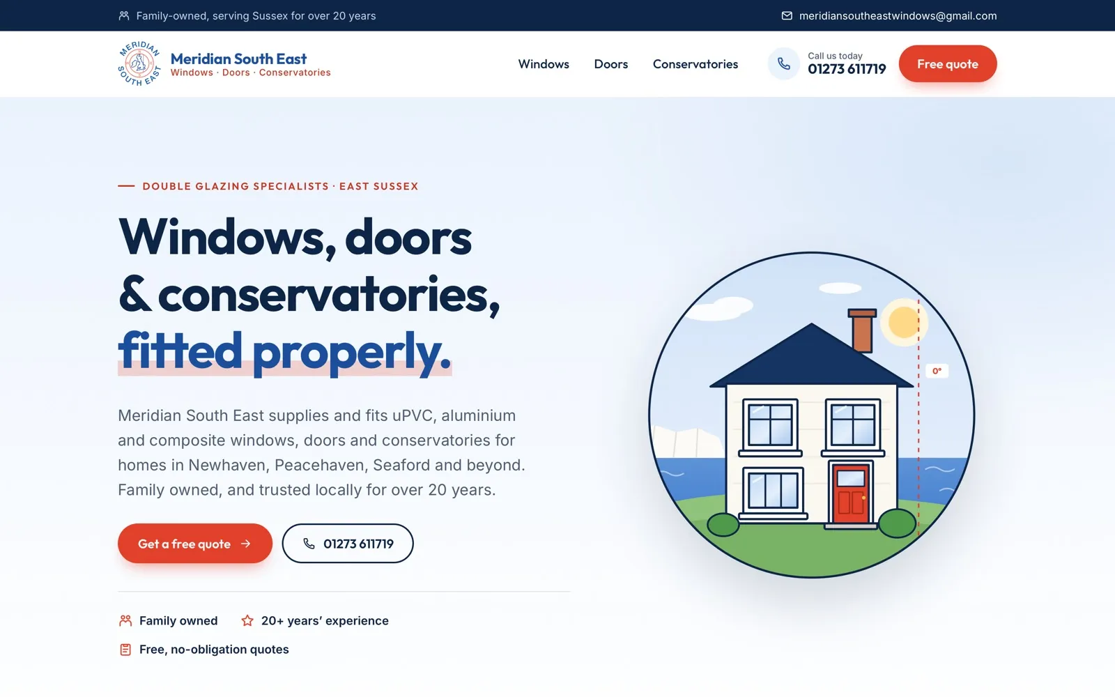 Meridian South East website homepage